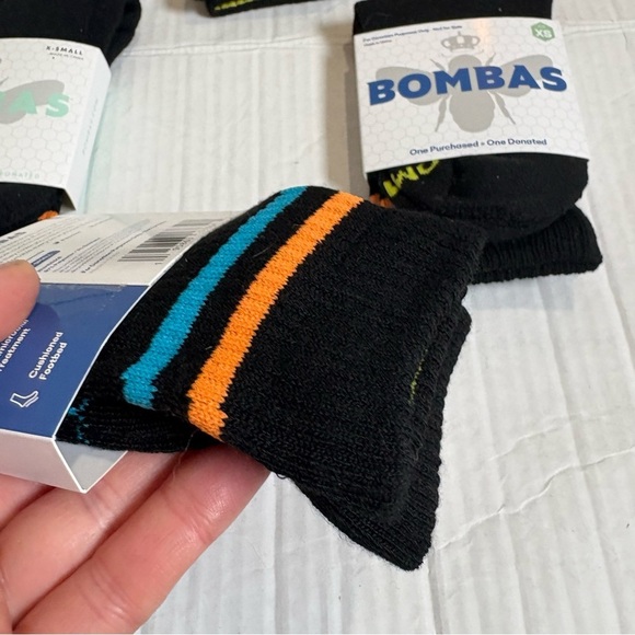 New Bombas 6 Pairs of Black Calf Socks Size XS Women’s Size 4-6 Youth Size 1-6 - Picture 7 of 8